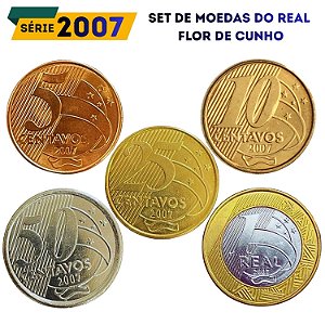 Set de moedas do Real 2007 - Raro - Completo - FC