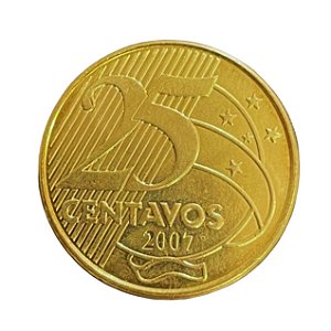 Moeda de 25 Centavos 2007 - RARA - V-527 - FC