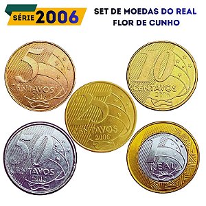 Set de moedas do Real 2006 - Raro - Completo - FC