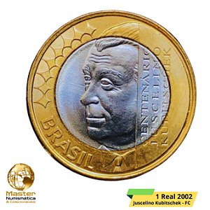 Moeda de 1 Real 2002 - Comemorativa JK - V-573 - Flor de Cunho