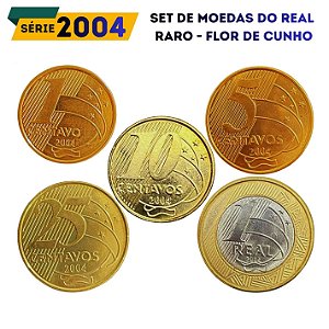 Set de moedas do Real 2004 - Raro - Completo - FC