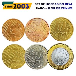 Set de moedas do Real 2003 - Raro - Completo - FC
