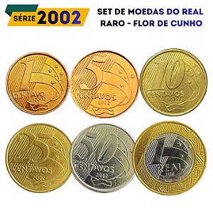 Set de moedas do Real 2002 - Raro - Completo - FC