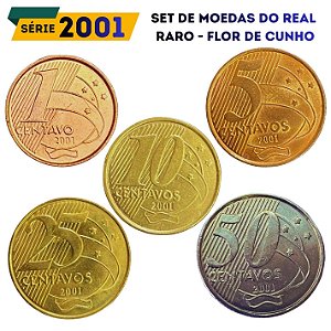 Set de moedas do Real 2001 - Rarissimo - Completo - FC