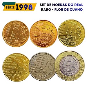 Set de moedas do Real 1998 - Rarissimo - Completo - FC