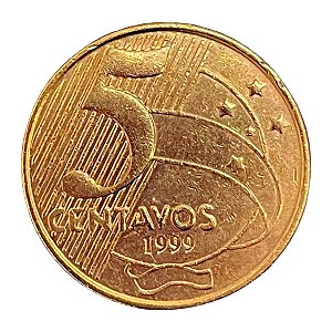 Moeda de 5 Centavos 1999 - Rarissima - V-465 - SOB/FC