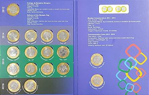 Álbum Olimpiadas 2016 completo - Flor de Cunho - Contem todas as 17 Moedas inclusive Bandeira
