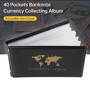 Álbum Pocket Capa Dura Vazio para 40 Cédulas