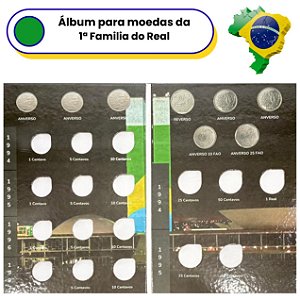 Álbum Vazio para as Moedas da 1ª Familia do Real 1994 A 1997