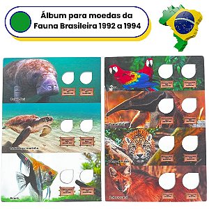 Álbum Vazio para as Moedas da Série Fauna Brasileira 1992 a 1994
