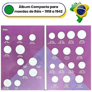 Álbum Vazio para as Moedas de Réis 1918 a 1942 - Por tipo