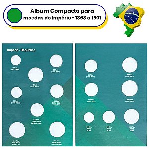 Álbum Vazio para as Moedas do Império 1868 a 1901 - Por tipo
