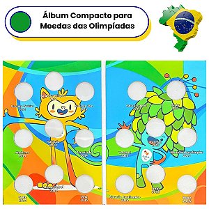 Álbum acetato Vazio para as Moedas das Olimpiadas Rio 2016 - Capa Mascotes