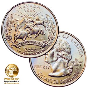 Estados Unidos - Moeda de Quarter Dollars 2006 Nevada - D - Flor de Cunho