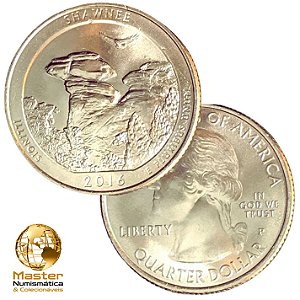 Estados Unidos - Moeda de Quarter Dollars 2016 Shawnee - P - Flor de Cunho