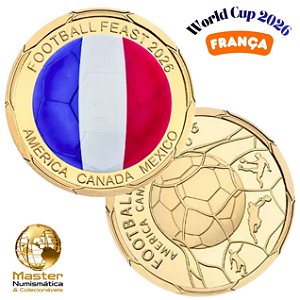 Lançamento - Moeda Colorida Copa do Mundo 2026 - França - 40.0 mm - FC