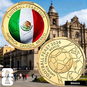 Lançamento - Medalha Colorida Copa do Mundo 2026 - México - 40.0 mm - FC