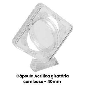 Capsula Acrilica Giratória com base 40mm para Moedas e Medalhas