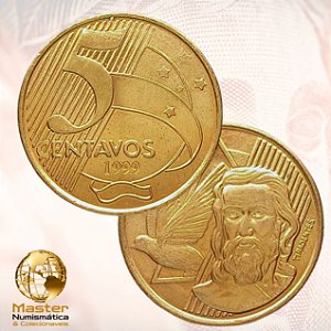 Moeda de 5 Centavos 1999 - Rarissima - V-465 - Flor de Cunho