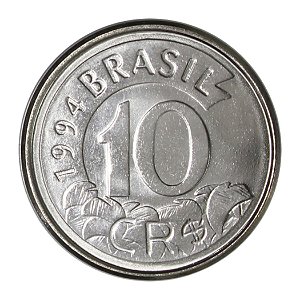 Moeda de 10 Cruzeiros Reais 1994 Tamanduá - V-433 - Circulada