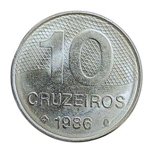 Moeda de 10 Cruzeiros 1986 - V-361 - Escassa - Soberba