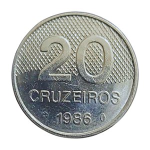 Moeda de 20 Cruzeiros 1986 - V-367 - Escassa - Soberba