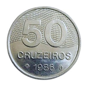 Moeda de 50 Cruzeiros 1986 - V-373 - Escassa - Soberba