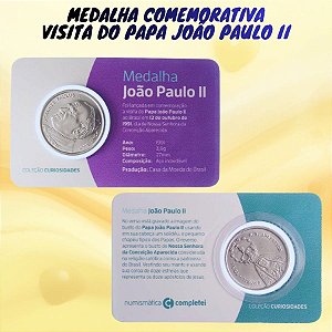 Blister com a Medalha Papa João Paulo II 1991 - Comemorativa