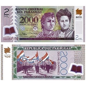 Paraguai - Cédula de 2000 Guaranis 2017 - P-228d - Polimero - FE