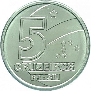 Moeda de 5 Cruzeiros 1990 - V-414 - Aço Inox - Salineiro - Flor de Cunho