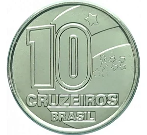 Moeda de 10 Cruzeiros 1990 - V-417 - Aço Inox - Seringueiro - Flor de Cunho