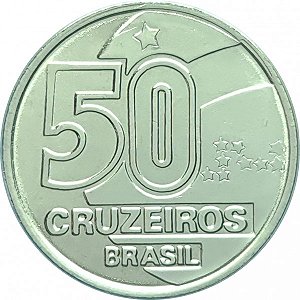 Moeda de 50 Cruzeiros 1992 - V-422 - Aço Inox - Baiana - Flor de Cunho