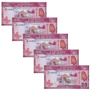 Sri Lanka - 5 Cédulas de 20 Rupees 2021 - P-123h - FE