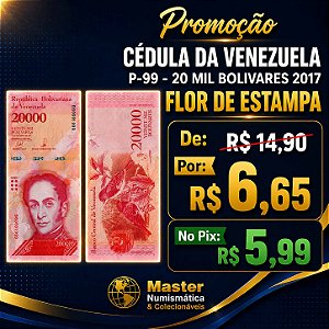 Promoção - Venezuela - Cédula de 20.000 Bolivares Forte 2017 - P-99c - Simon Bolivar - FE