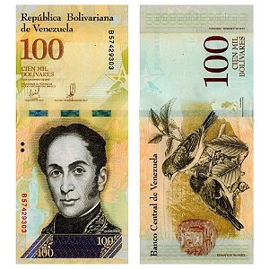 Venezuela - Cédula de 100 Mil Bolivares Forte 2017 - P-100b - Simon Bolivar - FE