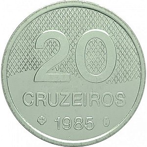 Moeda de 20 Cruzeiros 1985 - V-366 - Escassa - Flor de Cunho