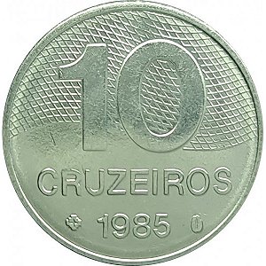 Moeda de 10 Cruzeiros 1985 - V-360 - Escassa - Flor de Cunho