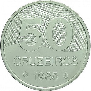 Moeda de 50 Cruzeiros 1985 - V-372 - Escassa - Flor de Cunho