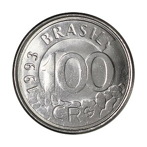 Moeda de 100 Cruzeiros Reais 1993 Lobo Guará - V-436 - Soberba