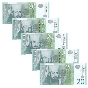 Servia - 5 Cédulas de 20 Dinara 2013 - P-55b - FE