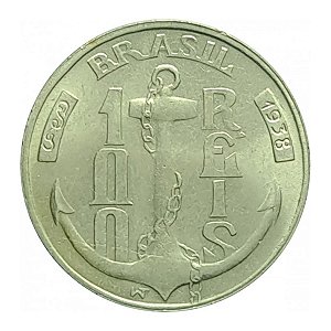Moeda de 100 Réis 1938 - V-142 - Tamandaré - Cupro - Flor de Cunho