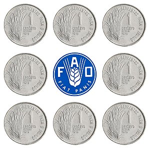 Promoção - 08 Moedas de 1 Centavo FAO 1975 - V-325 - FLOR DE CUNHO