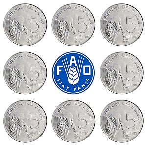 Promoção - 08 Moedas de 5 Centavos FAO 1978 - V-336 - FLOR DE CUNHO