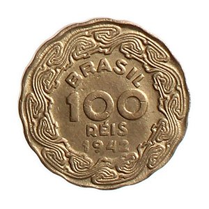 Moeda de 100 Réis 1942 - V-165 - Getulio Vargas - Niquel Rosa - Flor de Cunho