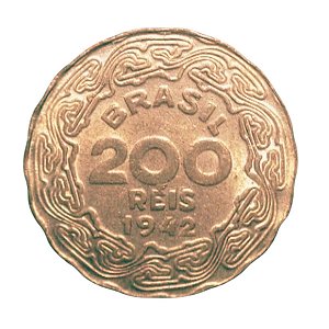 Moeda de 200 Réis 1942 - V-168 - Getulio Vargas - Niquel Rosa - Flor de Cunho