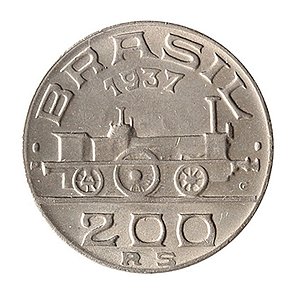 Moeda de 200 Réis 1937 - V-144 - Mauá - Cupro - Flor de Cunho