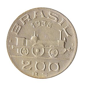 Moeda de 200 Réis 1938 - V-145 - Mauá - Cupro - Flor de Cunho