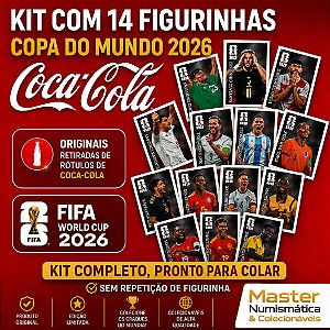 COPA 2026 - KIT COCA COLA COMPLETO - CC1 a CC14 - 14 Figurinhas Originais PANINI