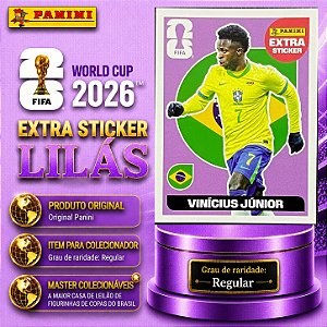 2026 Extra Legend BASE (Lilás) - Vinícius Junior (Brasil) - Original Panini - Copa do Mundo 2026