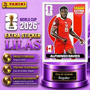 2026 Extra Legend BASE (Lilás) - Alphonso Davies (Canadá) - Original Panini - Copa do Mundo 2026